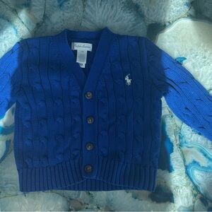 Ralph Lauren Boys' Cable Knit Cardigan - Blue